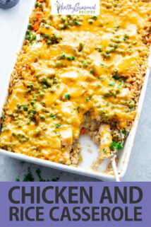 Chicken and Rice Casserole text overlay