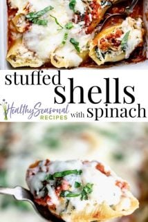 a collage of stuffed shells