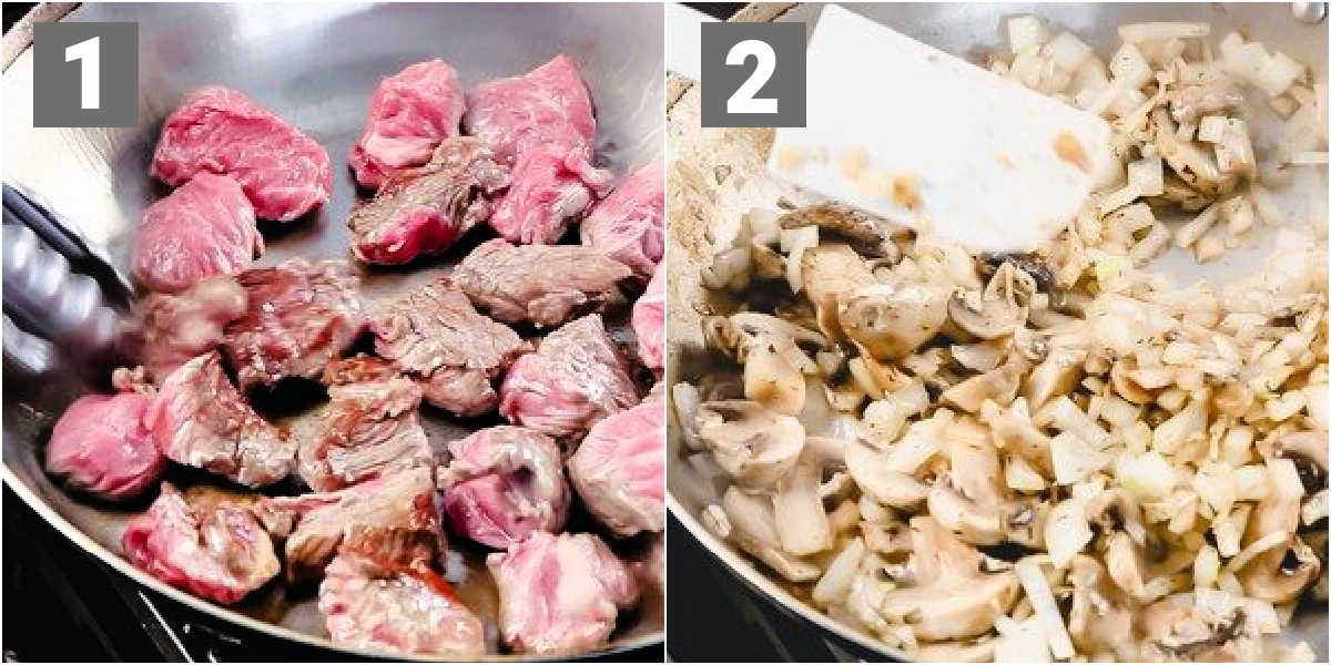 beef burgundy steps 1 and w