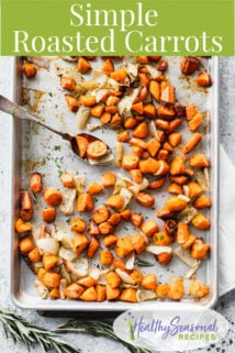 sheet pan of roasted carrots