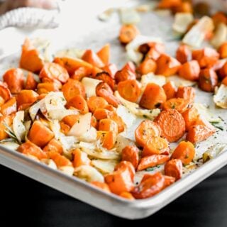 herb roasted carrots closeup