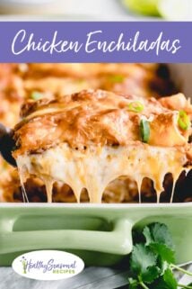 Chicken enchiladas with melted cheese