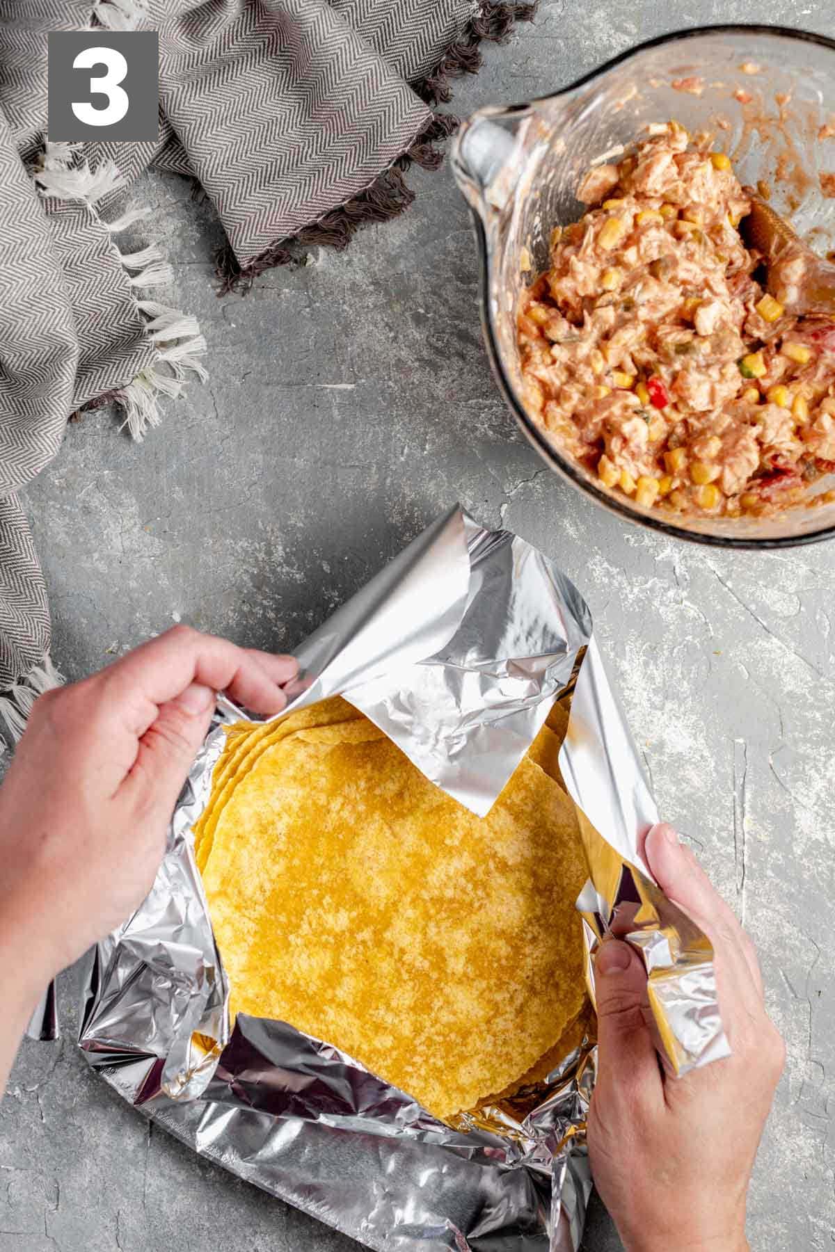 wrap the tortillas in foil