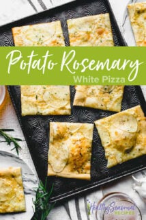 Potato pizza slices on a sheet pan