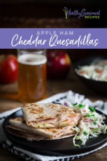quesadilla on a plate with coleslaw
