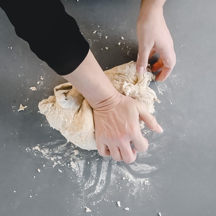 Knead to form a smooth dough ball