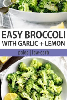 broccoli with lemon and garlic collage