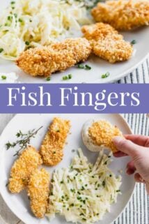 fish fingers with text overlay