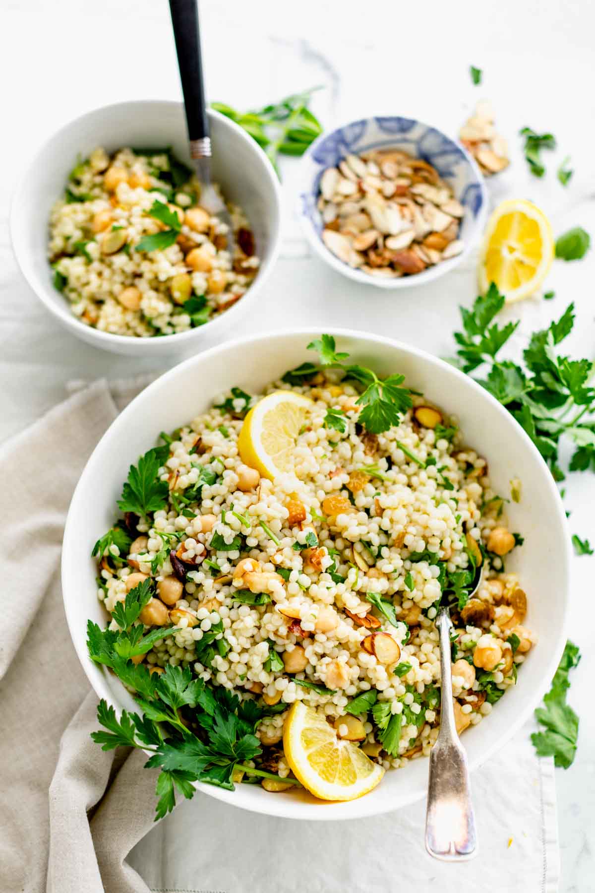 the salad in a bowl plus a serving of it in a small bowl