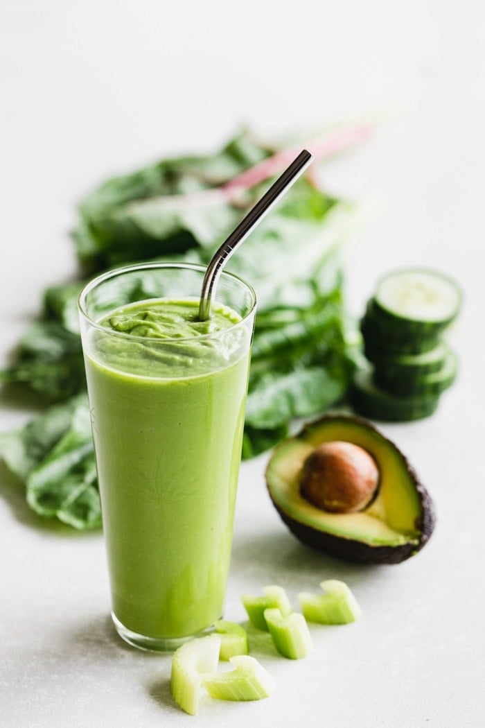 a green smoothie that's part of the winter smoothies roundup