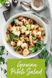 German potato salad in a serving bowl