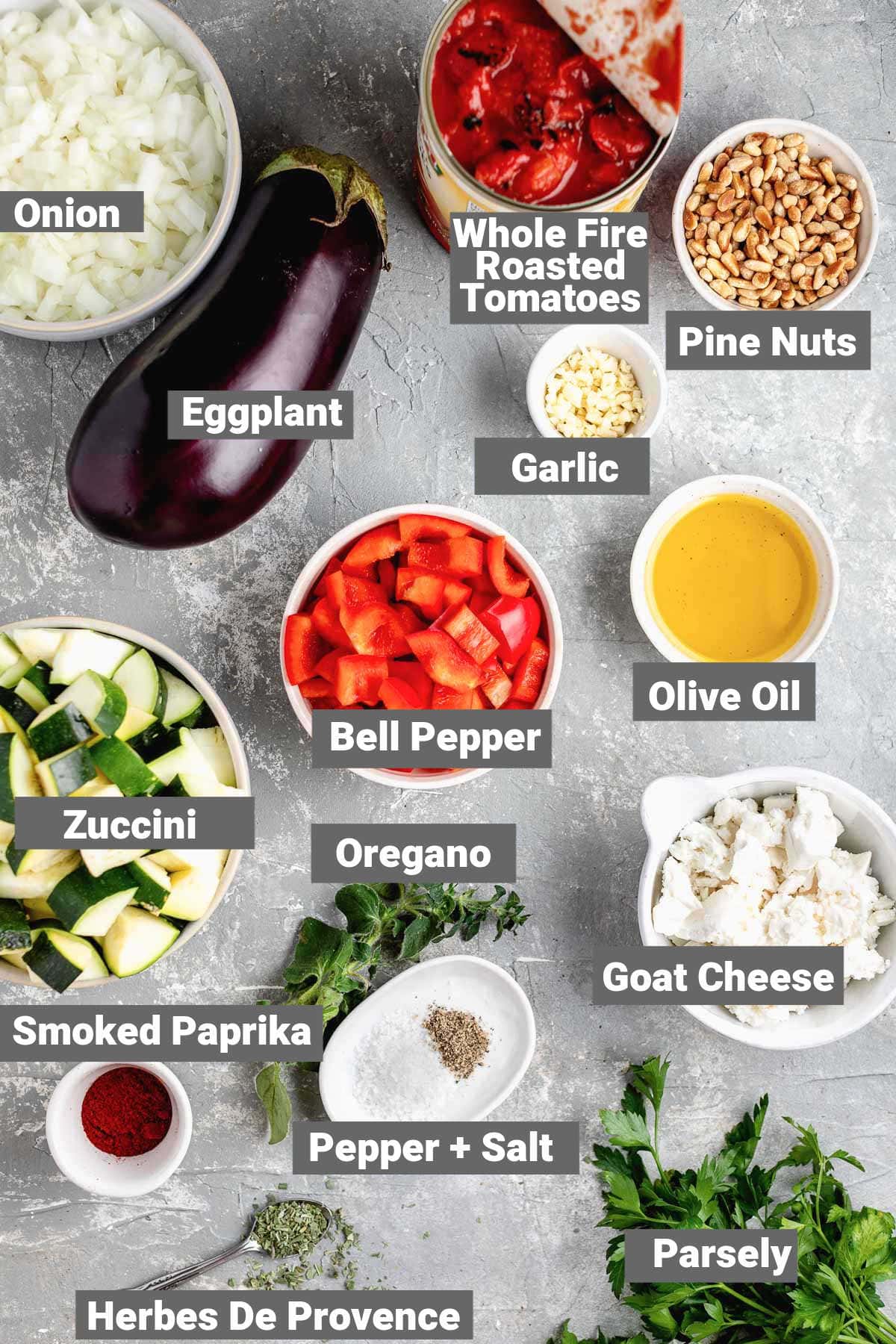 ingredients with labels