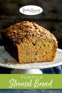 a loaf of pumpkin bread from the side