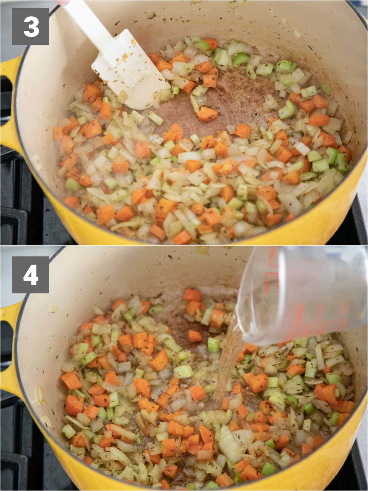 the fond in the pot and deglazing