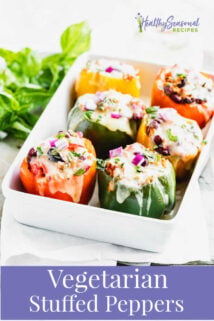Stuffed peppers with text