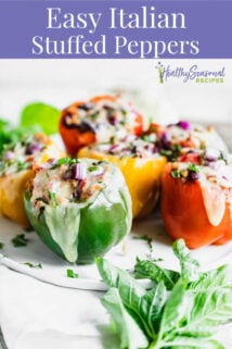 Stuffed peppers with text