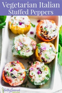Stuffed peppers with text