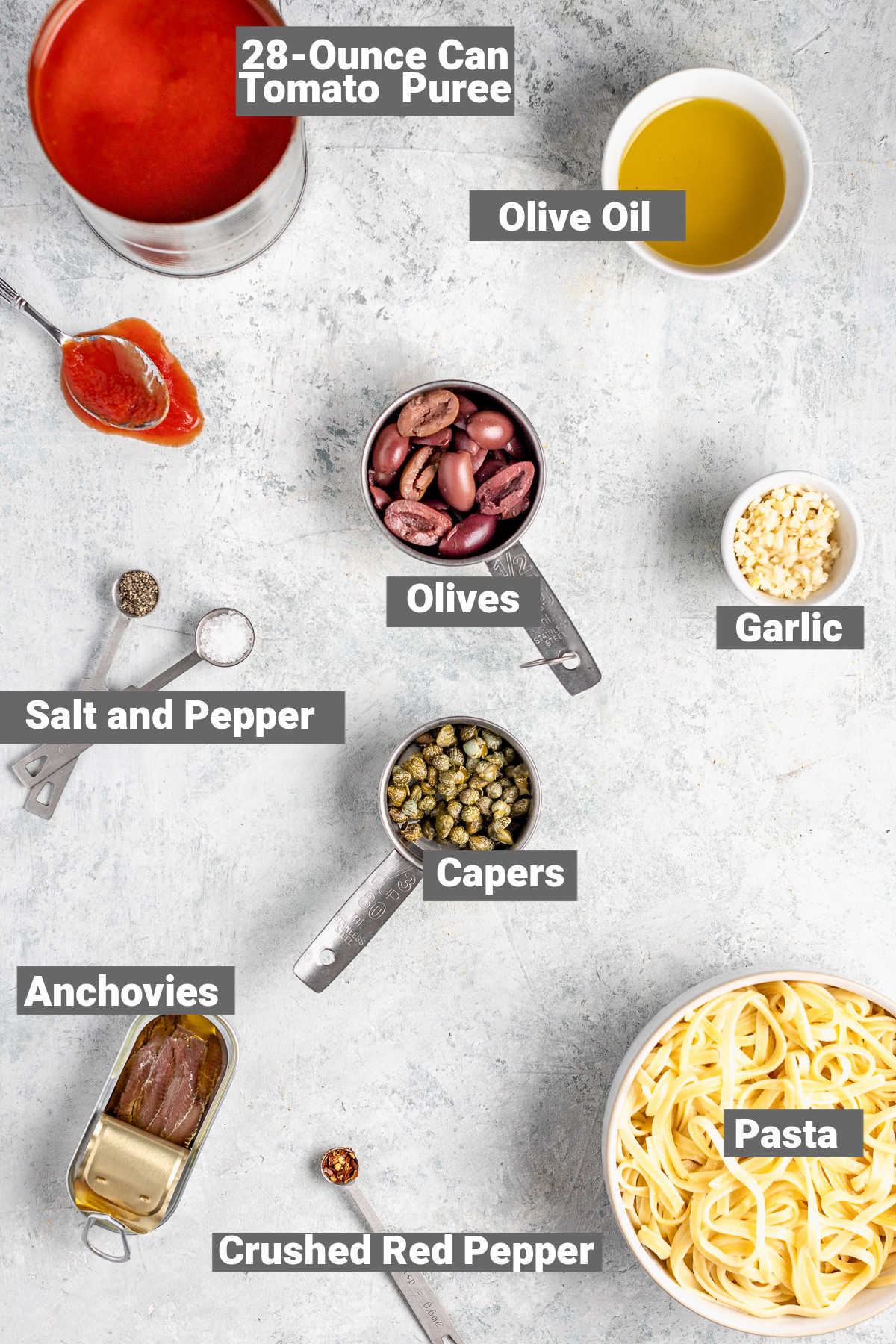 ingredients for this recipe with labels
