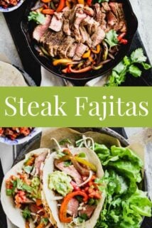 Steak fajitas collage