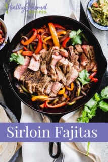 closeup of steak fajitas