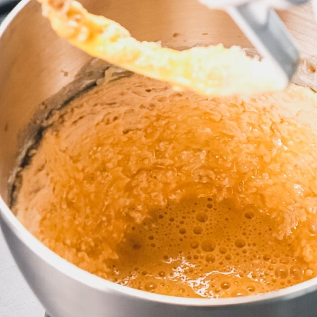 add egg and vanilla and beat
