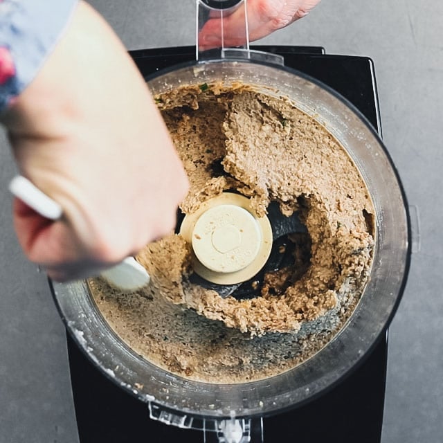 Scrape down the sides of food processor