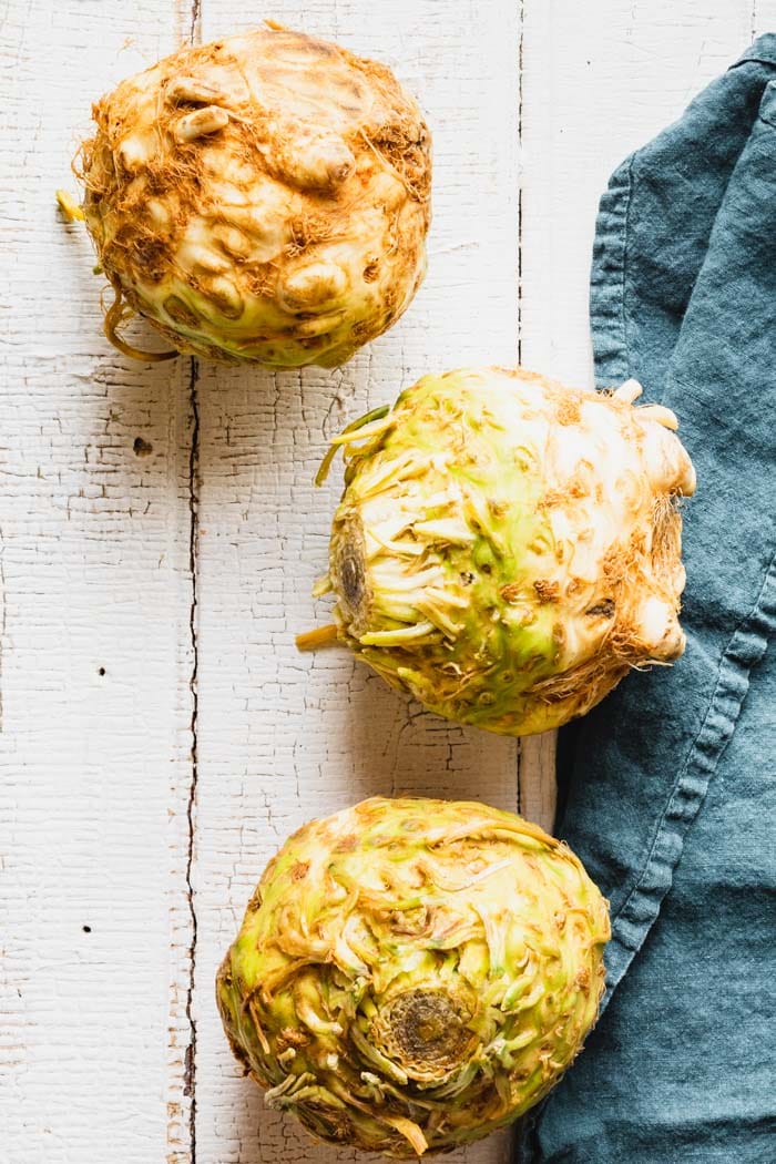 three celery roots