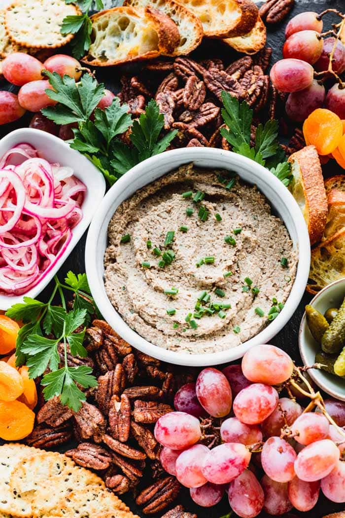 closeup on vegan grazing board