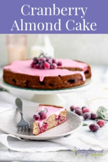 cranberry cake with text overlay