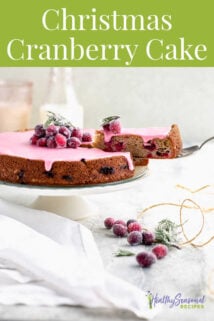 cranberry cake with text overlay
