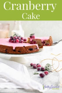 cranberry cake with text overlay