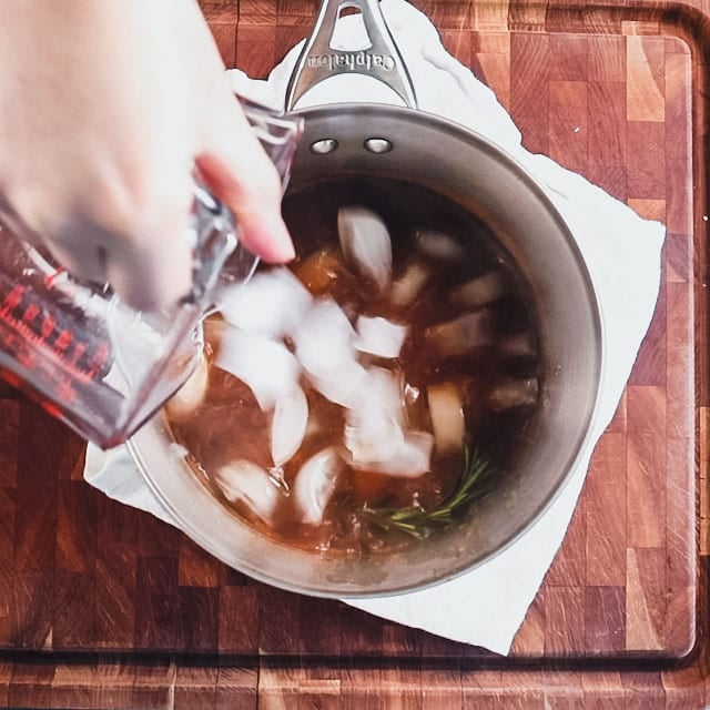 Add ice to chill the brine down.