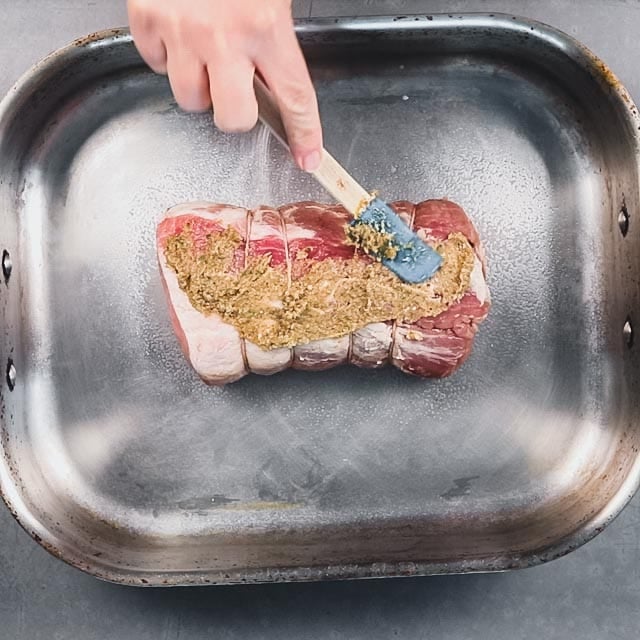spread the maple butter over the pork