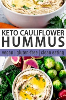 cauliflower hummus collage