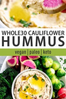 cauliflower hummus collage
