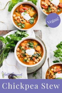 bowls of stew from overhead with text overlay