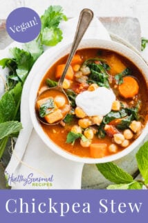 bowls of stew from overhead with text overlay