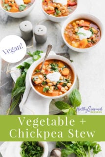 bowls of stew from overhead with text overlay