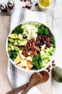 Kale salad before it is tossed
