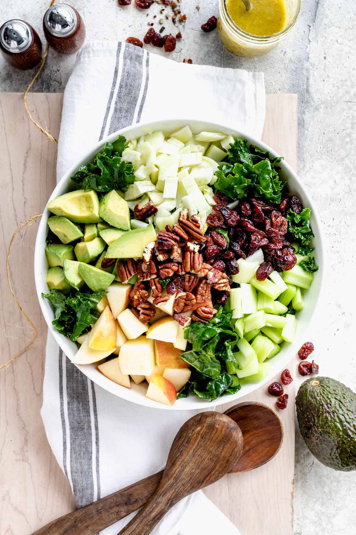 Kale salad before it is tossed