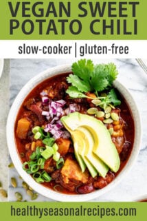bowl of sweet potato chili