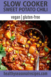 crockpot of sweet potato chili