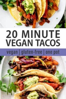 vegan tacos collage