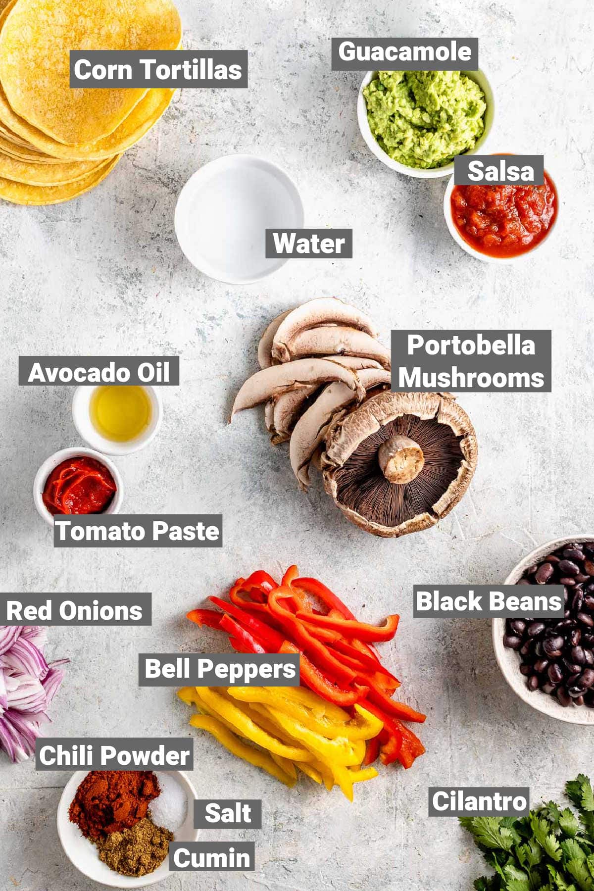 veggie taco indredients