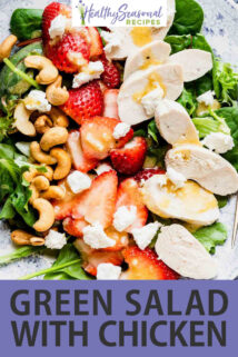 up close chicken and strawberry salad
