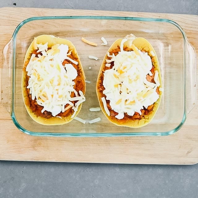 the shredded cheese on top
