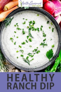 a close up of ranch dip overhead