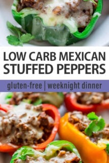 stuffed pepper text overlay collage