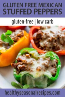 overhead stuffed colored peppers