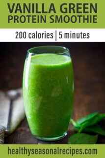 side angle green smoothie glass
